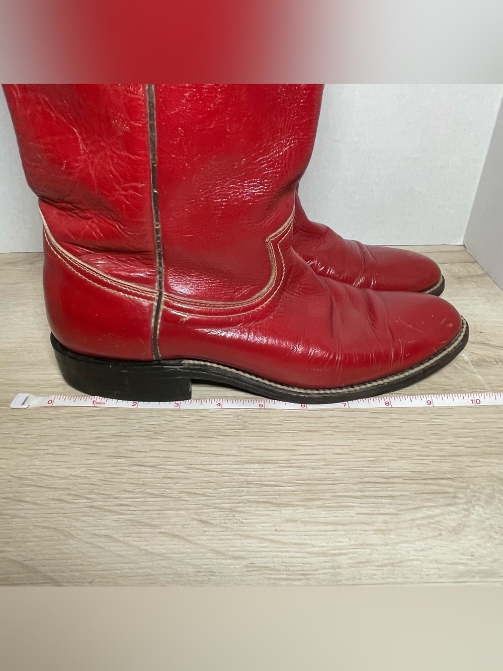 Vintage Red Leather Cowboy Boots - Roper Western Cowboy Ranch *read BELOW - Picture 15 of 16